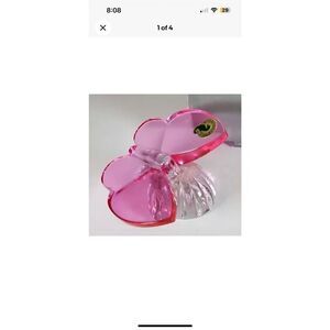 Waterford Pink Crystal Butterfly on clear Base Paperweight Sculpture #154036 New